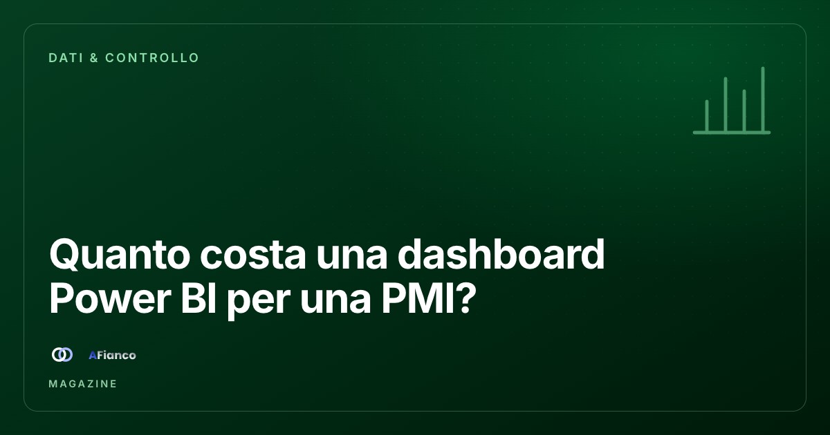 Quanto costa una dashboard Power BI per una PMI in Svizzera? Le fasce 2026, in franchi