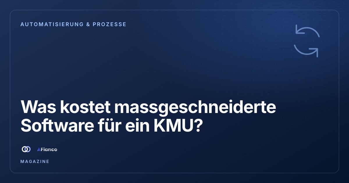 Was kostet massgeschneiderte Software für ein KMU? Echte Preisspannen